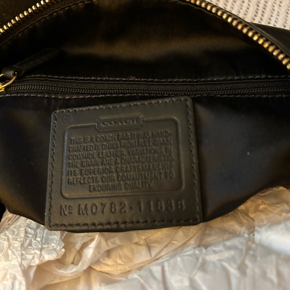 COACH Black Sufflette Leather Saddle Hobo Bag Shoulder Purse Handbag.. NWOT.. - Picture 8 of 10